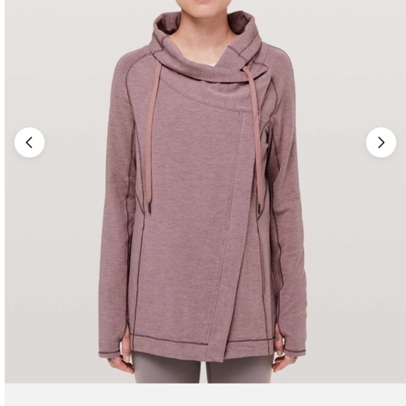 Lululemon Coast Easy Heathered Misty Merlot Wrap top coat jacket yoga Pilates 6 - Picture 1 of 15